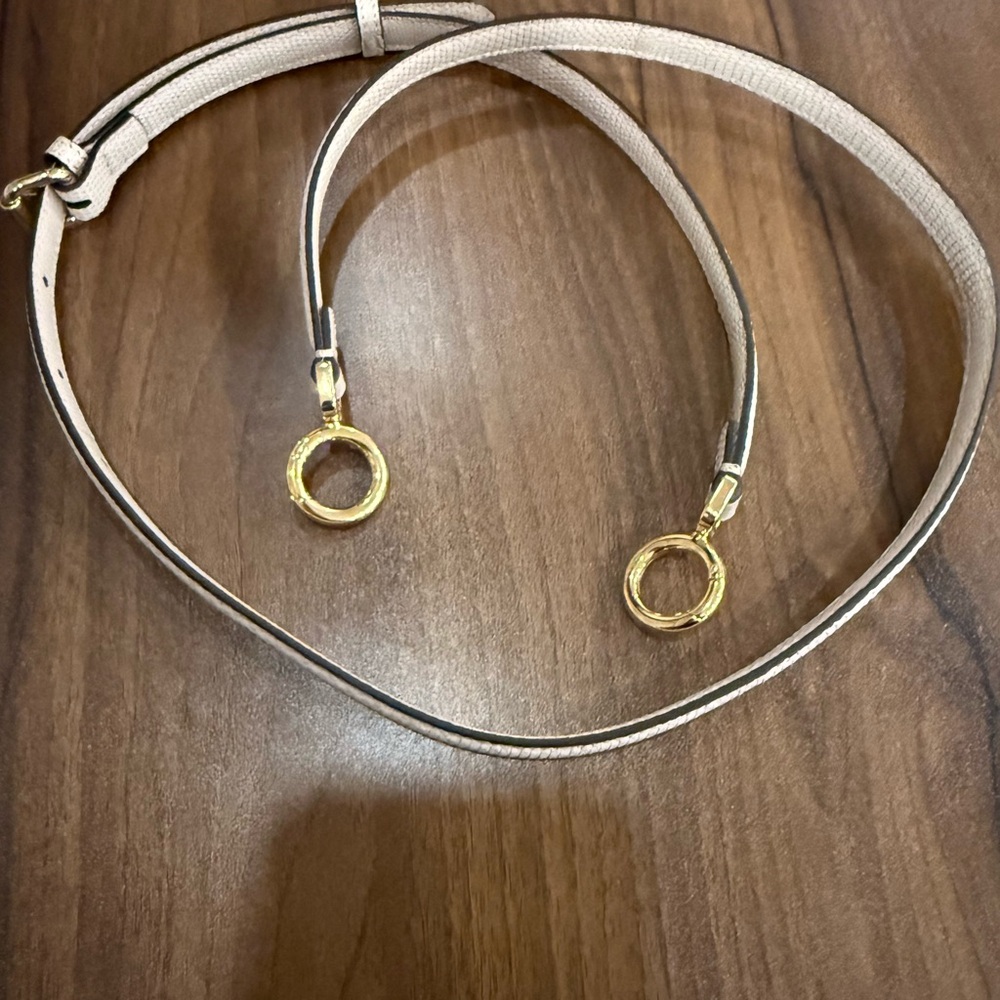 Fendi Beige/Cream Croc Handbag Strap with Gold Rings